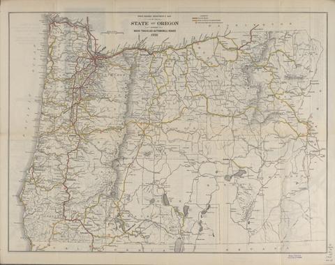 State Highway Department's map of the state of Oregon showing main traveled automobile roads