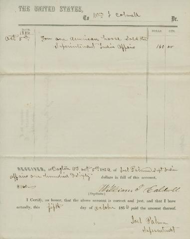 Abstract C: Joel Palmer [f1], 1854: 4th quarter [2] show page link