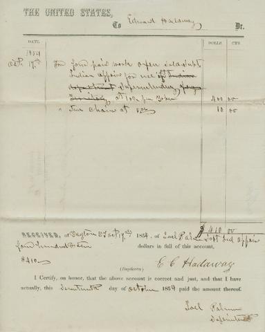 Abstract C: Joel Palmer [f1], 1854: 4th quarter [19] show page link