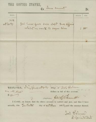 Abstract C: Joel Palmer [f1], 1854: 4th quarter [23] show page link