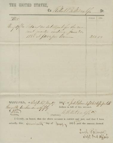 Abstract A: Joel Palmer [f1], 1855: 2nd quarter [28] show page link