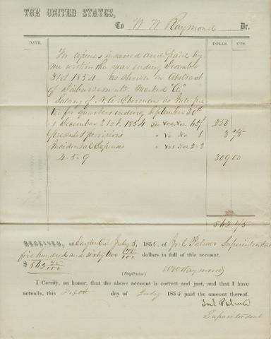 Abstract A: Joel Palmer [f1], 1855: 3rd quarter [8] show page link