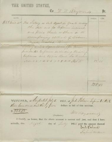 Abstract A: Joel Palmer [f1], 1855: 3rd quarter [9] show page link