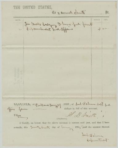 Abstract B: Joel Palmer [f1], 1855: 1st quarter [6] show page link