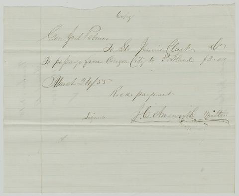 Abstract B: Joel Palmer [f1], 1855: 1st quarter [16] show page link