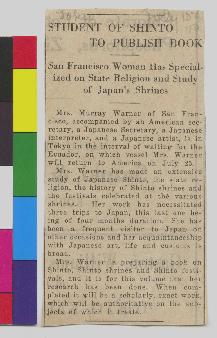 Article Clipping on Gertrude Bass Warner show page link