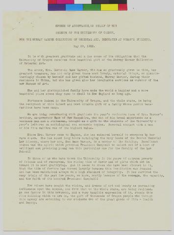 Speech of Acceptance for the Warner Collection of Oriental Art show page link