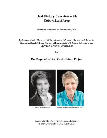 Oral History Interview with Debora Landforce: Transcript, Eugene Lesbian Oral History Project show page link
