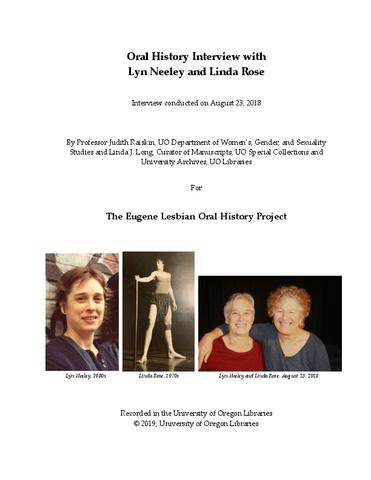 Oral History Interview with Lyn Neeley and Linda Rose: Transcript, Eugene Lesbian Oral History Project show page link