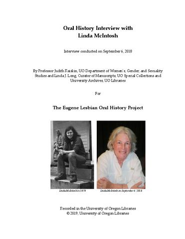 Oral History Interview with Linda McIntosh: Transcript, Eugene Lesbian Oral History Project show page link