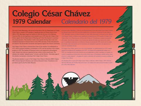 Colegio Cesar Chavez Exhibit Calendar and Timeline Panels show page link