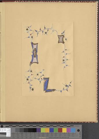 Twelve ivy leaf initials from a French Gothic manuscript [003] show page link