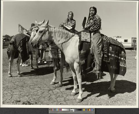 Two Crow Women on Horses, Crow Agency, Montana (recto) show page link