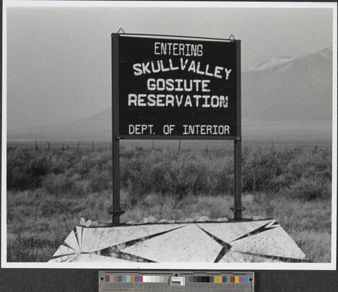 Entering Skull Valley Goshute Indian Reservation, from Reservation Signs Series (recto)