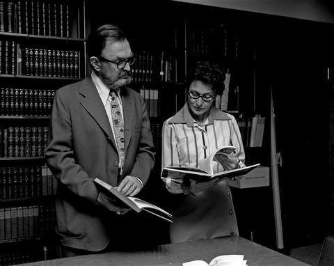 Stanley S. Swanson and Nancy R. Webber at the OSU Library