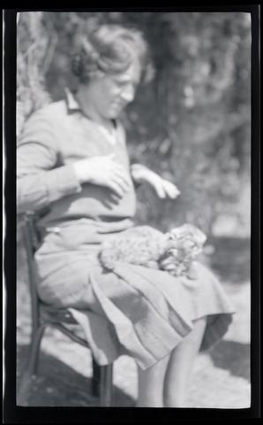 Irene Finley with cougar kittens