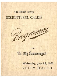 Commencement Program, 1888