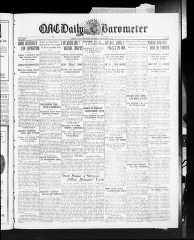 O.A.C. Daily Barometer, February 9, 1928