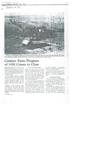 "Century Farm Program of 1958 comes to close"