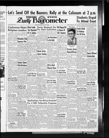 Oregon State Daily Barometer, October 18, 1957
