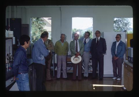 Mid-Columbia Experiment Station staff with Agricultural Research Foundation trustees, Hood River, Oregon, 1979