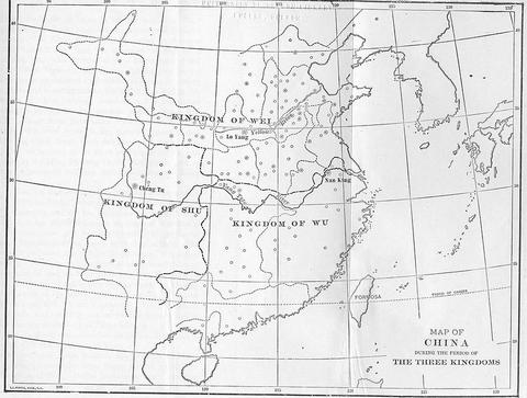 A Map of China During the Period of the Three Kingdoms