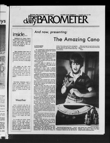 The Daily Barometer, January 10, 1978