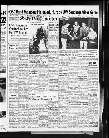 Oregon State Daily Barometer, October 29, 1957
