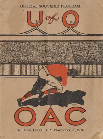 University of Oregon vs. Oregon Agricultural College Game Program, November 20, 1926