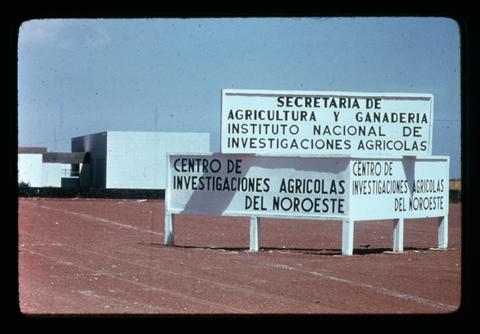 Centro de Investigaciones Agricolas del Noroeste sign, Mexico, 1976