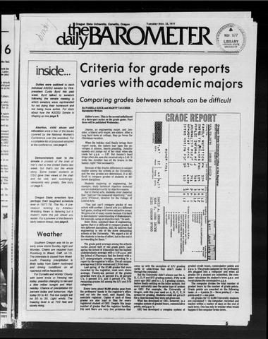 The Daily Barometer, November 22, 1977