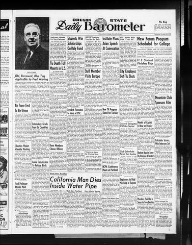 Oregon State Daily Barometer, October 19, 1957