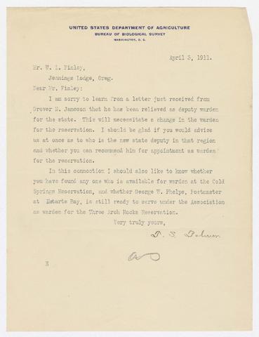 Correspondence, April 1911