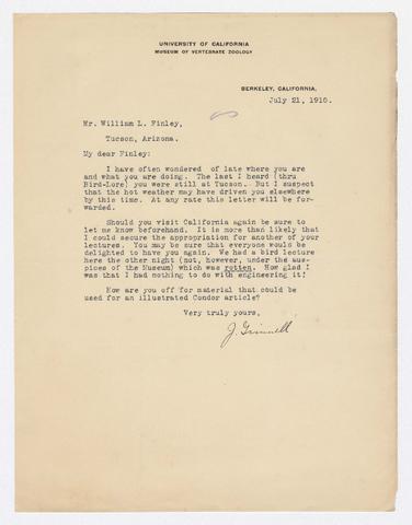 Correspondence, July 1910