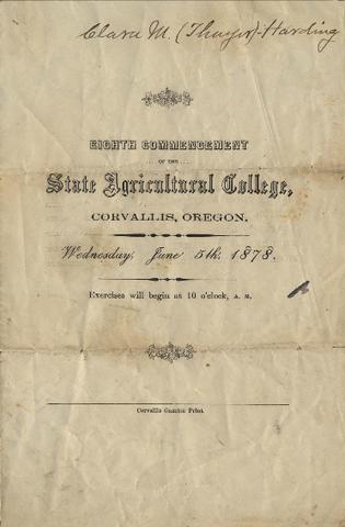 Commencement Program, 1878