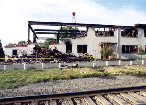 Industrial Building fire damage from July 13, 1992 fire