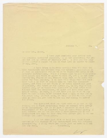 Correspondence, January 1911