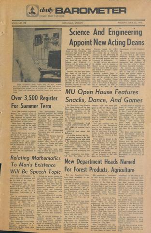 Daily Barometer, June 23, 1970