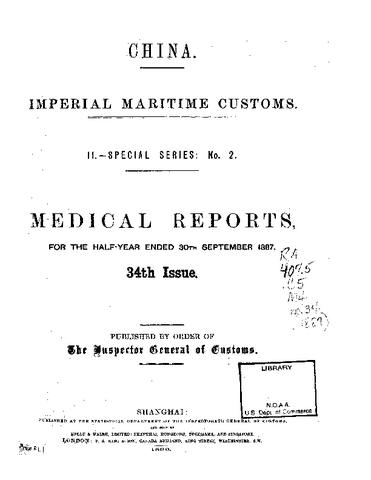 Medical Reports for the Half Year Ended 30th September, 1887
