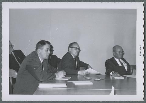 H. W. Schultz and meeting of Departments of Planning and Food Technology, February 1963