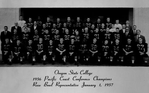 Group shot of 1956 Oregon State College football team