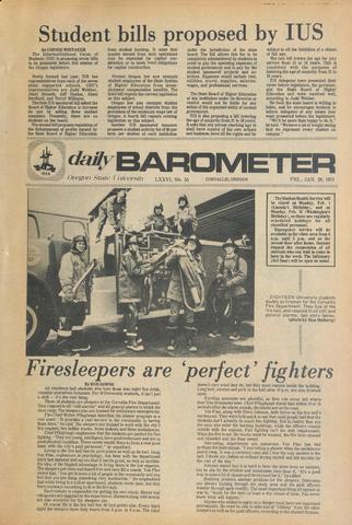 Daily Barometer, January 29, 1971