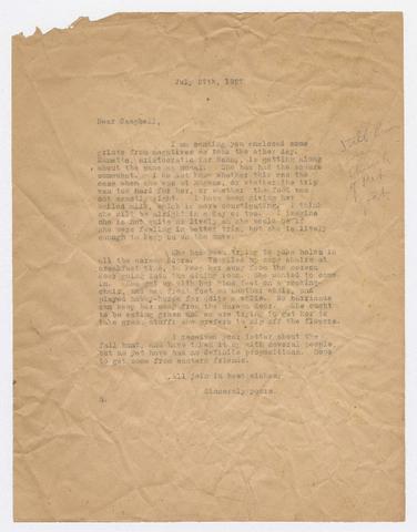 Correspondence, July 1927