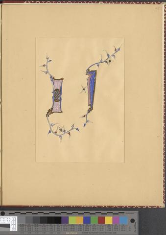 Twelve ivy leaf initials from a French Gothic manuscript [005]