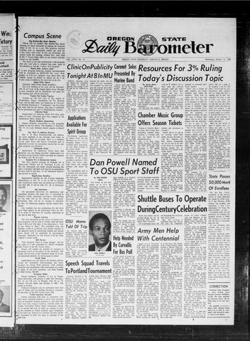 Oregon State Daily Barometer, October 16, 1968