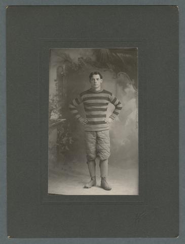 Portrait of Floyd Williams in football uniform, circa 1905