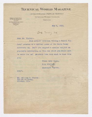 Correspondence, May 1910