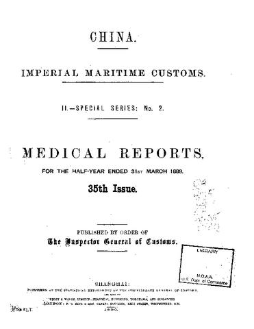 Medical Reports for the Half Year Ended 31st March, 1888